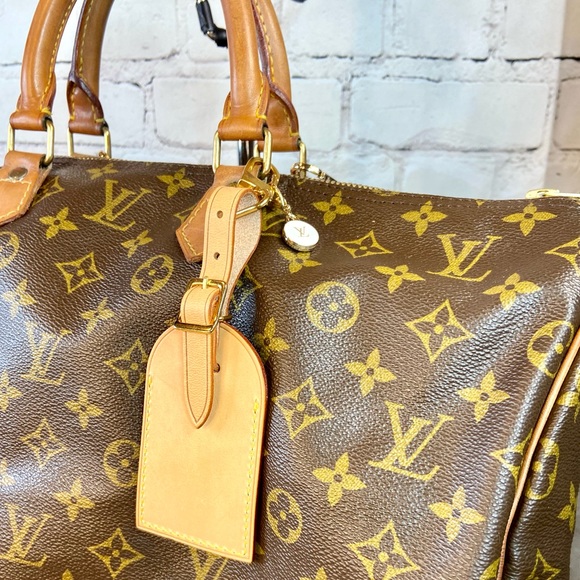 Louis Vuitton leather luggage name TAG bag charm in very light patina vachetta - Picture 4 of 4